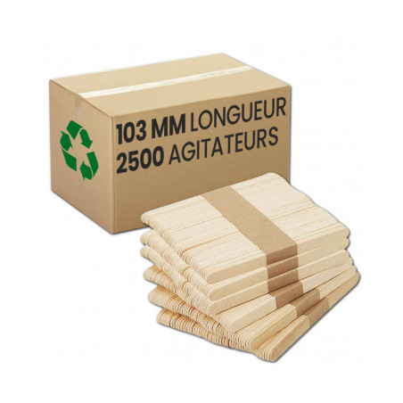 Spatules Papier 105 mm marque APS. Vendu par boîte de 2500.